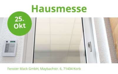 25.10.2026: Hausmesse bei Fenster Mack